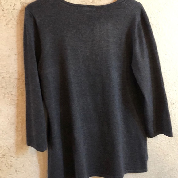 Cable & Gauge 3/4 sleeve sweater sparkly zip pull - Picture 3 of 6